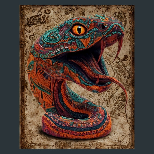 Snake-Zodiac-Native-American Metal Wall Art and Desktop Mouse Pad by X2Metal