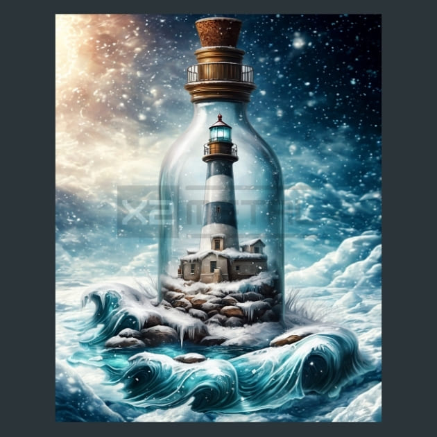 Snowglobe Winter 1 Metal Wall Art and Desktop Mouse Pad by X2Metal