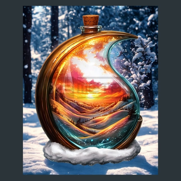 Snowglobe Winter 10 Metal Wall Art and Desktop Mouse Pad by X2Metal