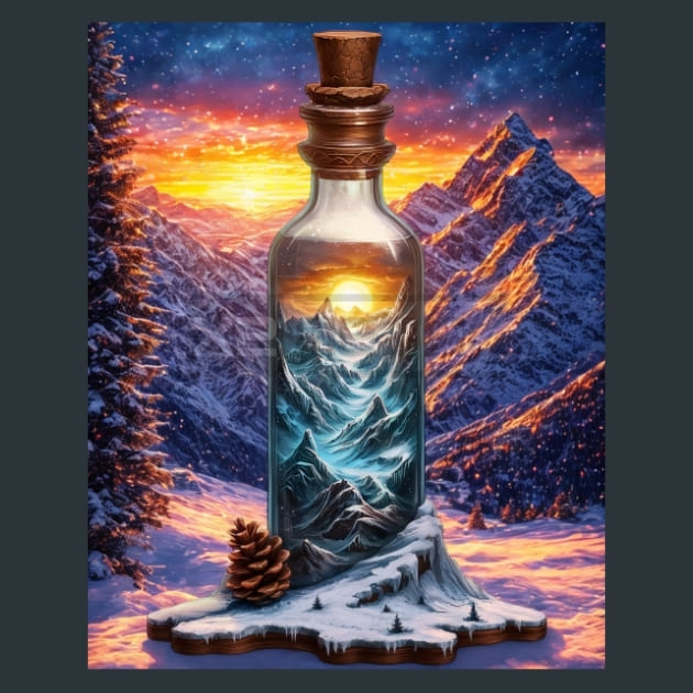 Snowglobe Winter 14 Metal Wall Art and Desktop Mouse Pad by X2Metal