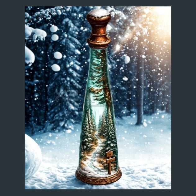 Snowglobe Winter 6 Metal Wall Art and Desktop Mouse Pad by X2Metal