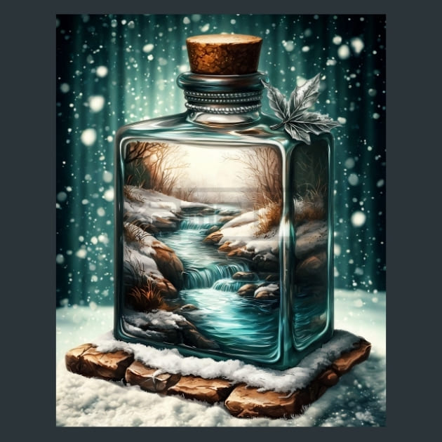Snowglobe Winter 9 Metal Wall Art and Desktop Mouse Pad by X2Metal