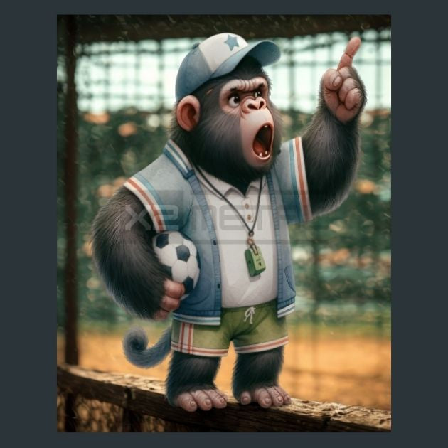 Soccer-Chimpanzee-16-Metal-Prints