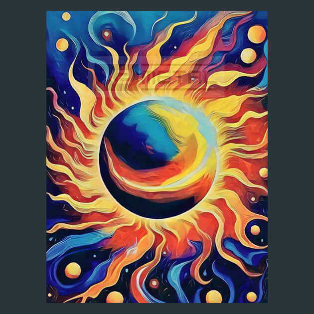 Solar Eclipse Mystical Scene – Metal Print &amp; Mouse Pad | ChromaLuxe | Made in Iowa USA