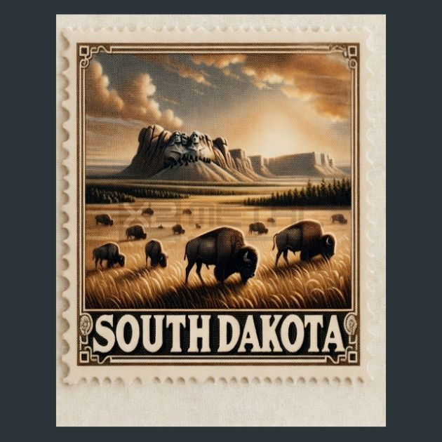 South-Dakota-Stamp-Metal-Prints