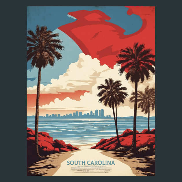 South Carolina Metal Wall Art and Desktop Mouse Pad by X2Metal