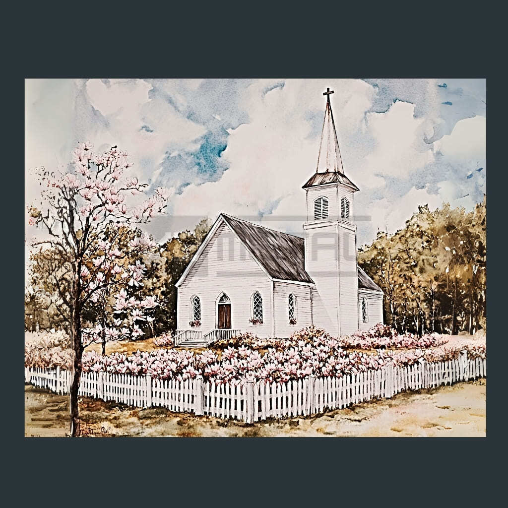 Southern Church Louisiana Metal Wall Art and Desktop Mouse Pad by X2Metal