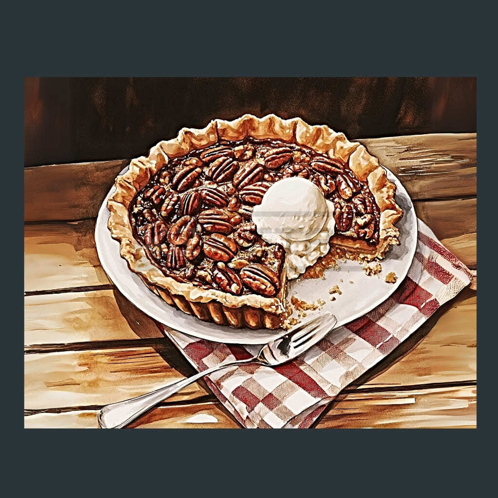 Southern Pecan Pie Louisiana Metal Wall Art and Desktop Mouse Pad by X2Metal