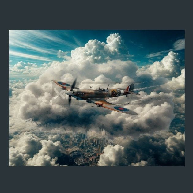 Spitfire Jet 6 Metal Wall Art and Desktop Mouse Pad by X2Metal