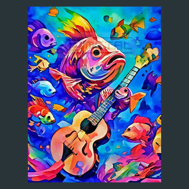 Splendid Fish Party Metal Wall Art and Desktop Mouse Pad by X2Metal
