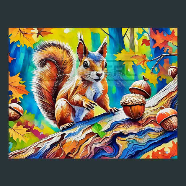 Squirrel Art Metal Wall Art and Desktop Mouse Pad by X2Metal