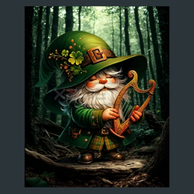 St Patrick Gnome 1 Metal Wall Art and Desktop Mouse Pad by X2Metal