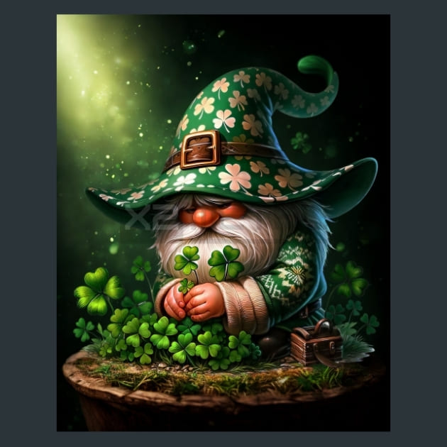 St Patrick Gnome 11 Metal Wall Art and Desktop Mouse Pad by X2Metal