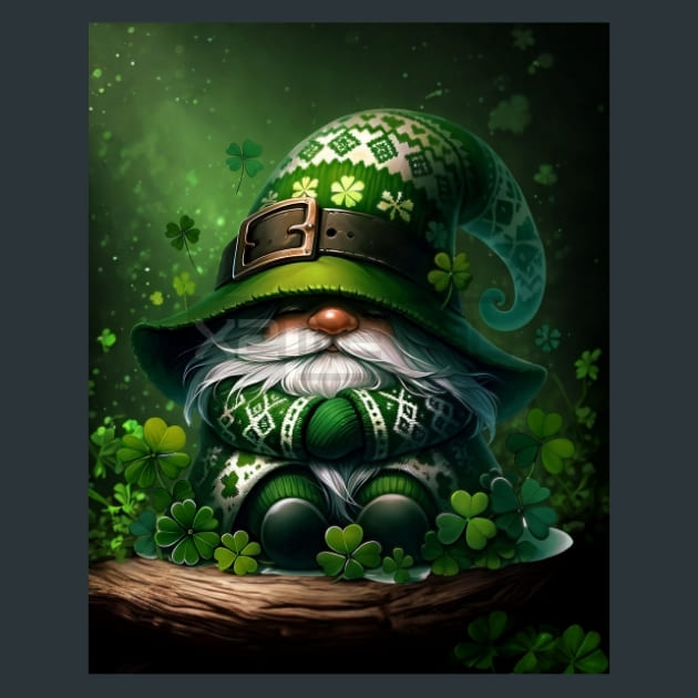 St Patrick Gnome 22 Metal Wall Art and Desktop Mouse Pad by X2Metal
