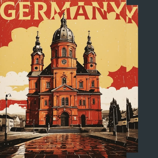 St Michaels Church Germany Metal Wall Art and Desktop Mouse Pad by X2Metal