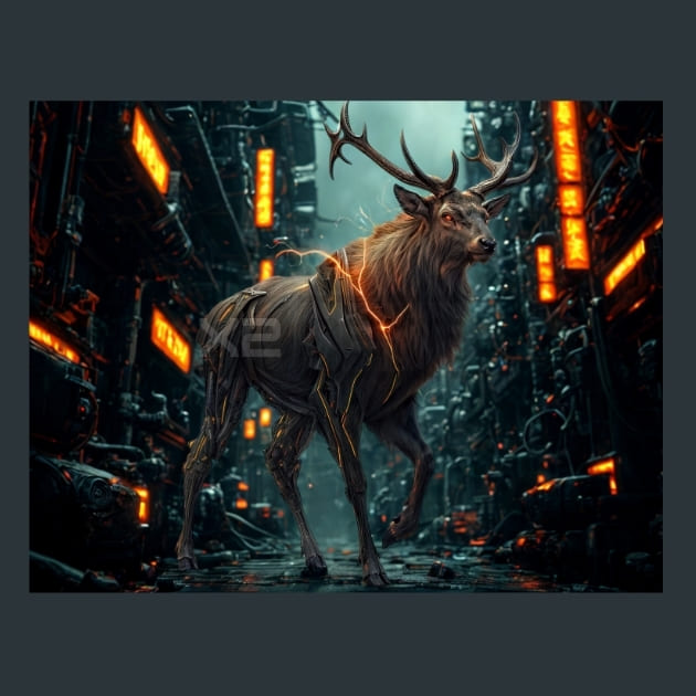 Stag Mechanimals Metal Wall Art and Desktop Mouse Pad by X2Metal