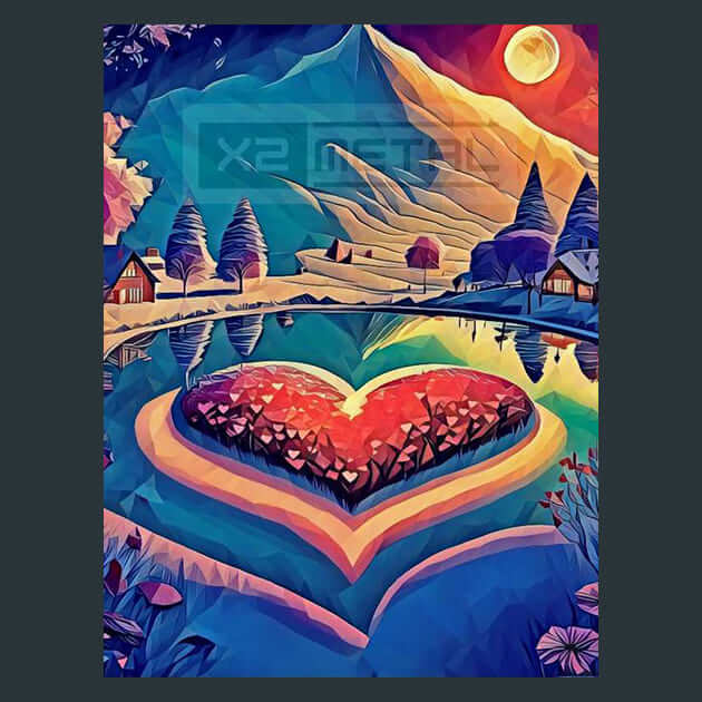 Starlit Valentine Metal Wall Art and Desktop Mouse Pad by X2Metal