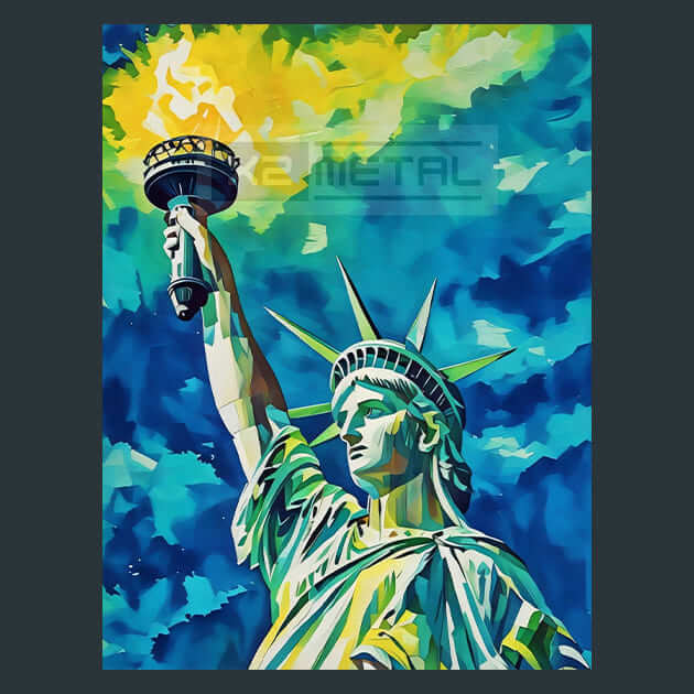 Statue of Liberty Metal Wall Art and Desktop Mouse Pad by X2Metal