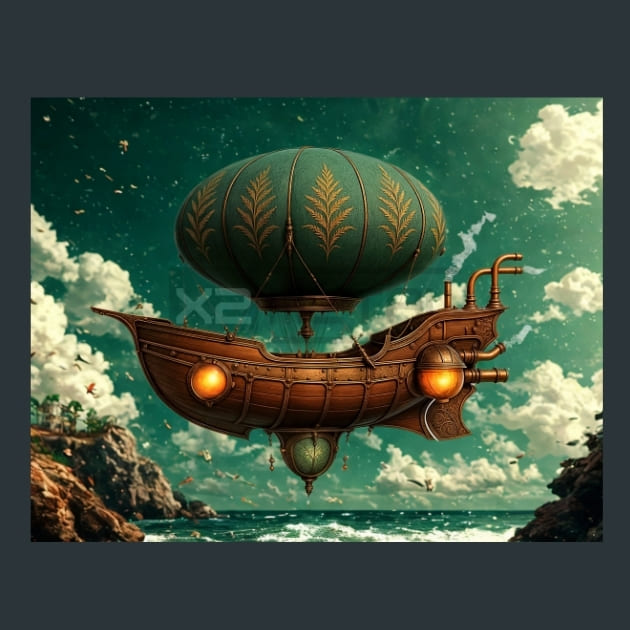Steampunk_Airship_metal_prints_posters_mouse_pads