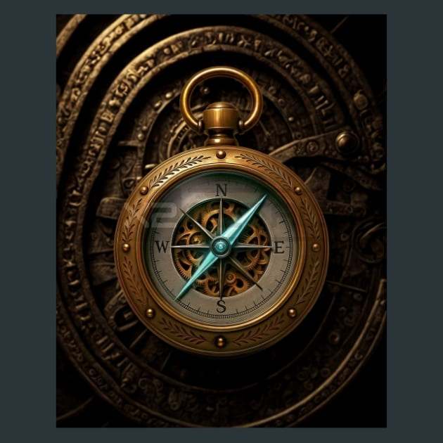 Steampunk_Expedition_Compass-Steampunk_metal_prints_posters_mouse_pads