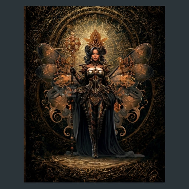 Steampunk Fairies 4 Metal Wall Art and Desktop Mouse Pad by X2Metal