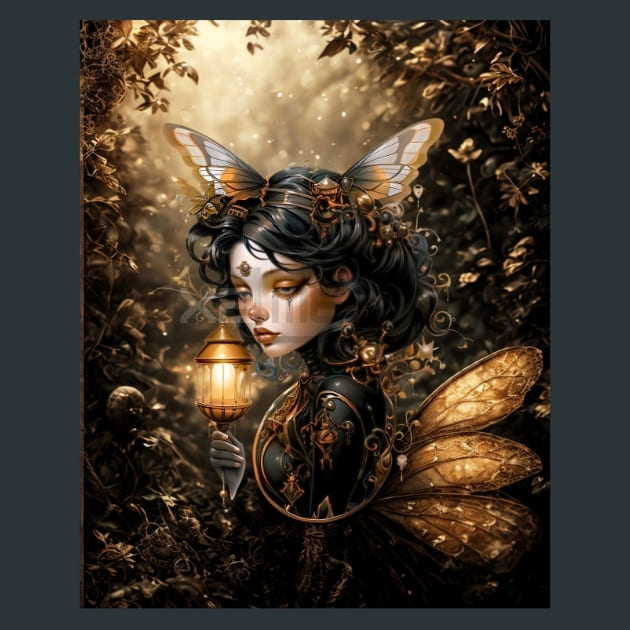 Steampunk Fairies 5 Metal Wall Art and Desktop Mouse Pad by X2Metal