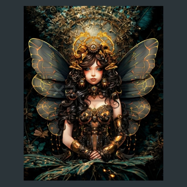 Steampunk Fairies 6 Metal Wall Art and Desktop Mouse Pad by X2Metal