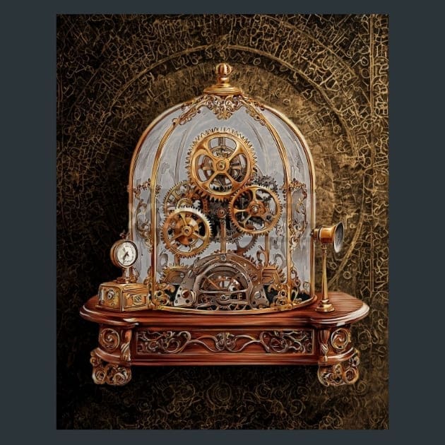 Steampunk Fantasy 32 Metal Wall Art and Desktop Mouse Pad by X2Metal
