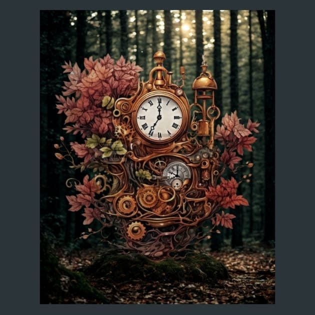 Steampunk Forest 16 Metal Wall Art and Desktop Mouse Pad by X2Metal