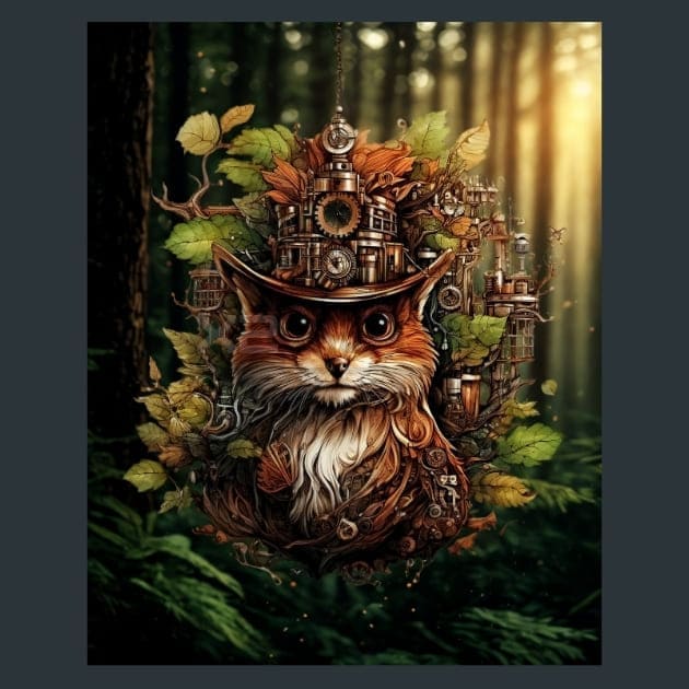 Steampunk Forest 20 Metal Wall Art and Desktop Mouse Pad by X2Metal