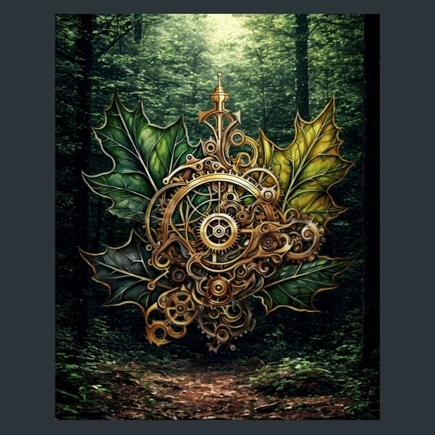 Steampunk Forest 6 Metal Wall Art and Desktop Mouse Pad by X2Metal