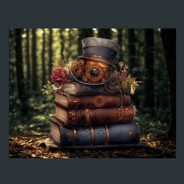 Steampunk Library 22 Metal Wall Art and Desktop Mouse Pad by X2Metal