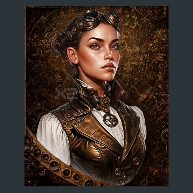 Steampunk Raiders 02 Metal Wall Art and Desktop Mouse Pad by X2Metal