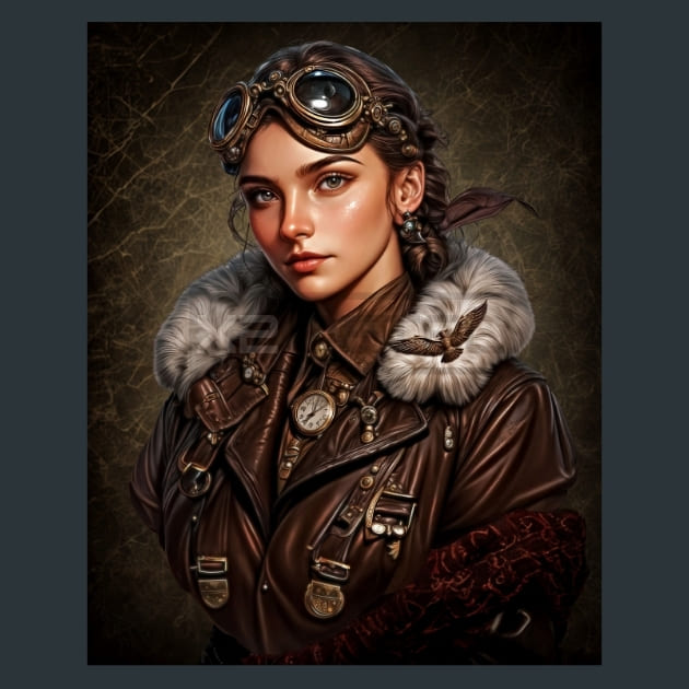 Steampunk Raiders 04 Metal Wall Art and Desktop Mouse Pad by X2Metal