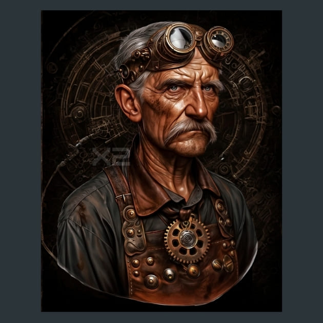 Steampunk Raiders 09 Metal Wall Art and Desktop Mouse Pad by X2Metal