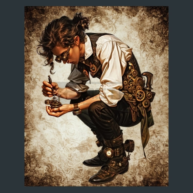 Steampunk Raiders 16 Metal Wall Art and Desktop Mouse Pad by X2Metal