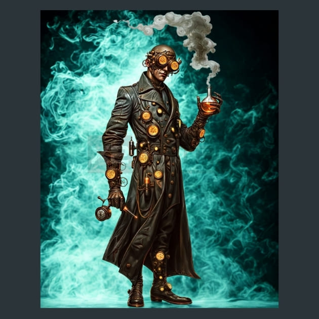 Steampunk Raiders 17 Metal Wall Art and Desktop Mouse Pad by X2Metal