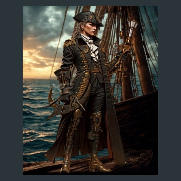 Steampunk Raiders 21 Metal Wall Art and Desktop Mouse Pad by X2Metal