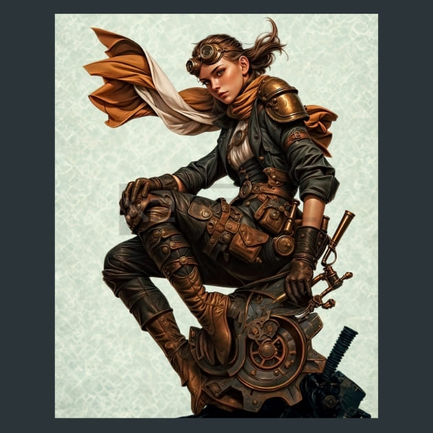 Steampunk Raiders 23 Metal Wall Art and Desktop Mouse Pad by X2Metal