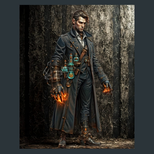 Steampunk Raiders 24 Metal Wall Art and Desktop Mouse Pad by X2Metal