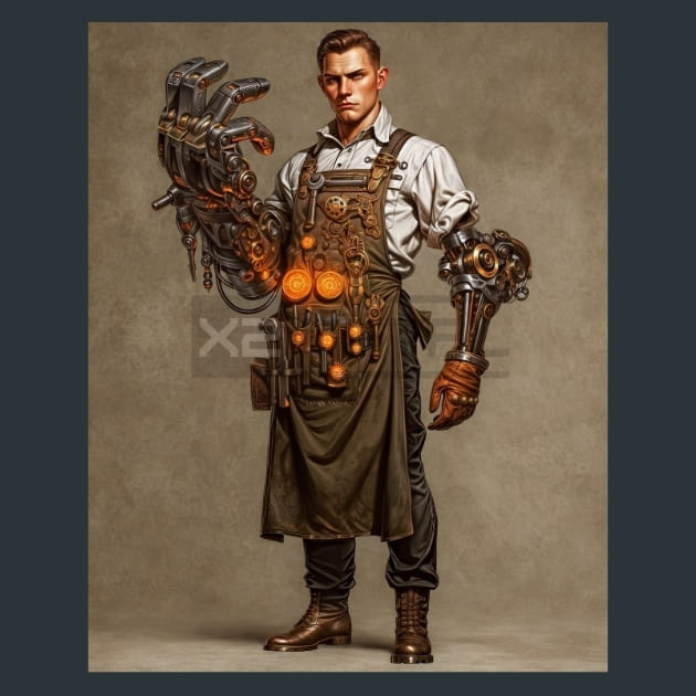 Steampunk Raiders 26 Metal Wall Art and Desktop Mouse Pad by X2Metal
