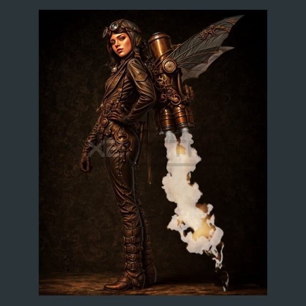 Steampunk Raiders 28 Metal Wall Art and Desktop Mouse Pad by X2Metal