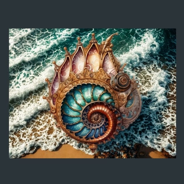 Steampunk Sea World 18 Metal Wall Art and Desktop Mouse Pad by X2Metal