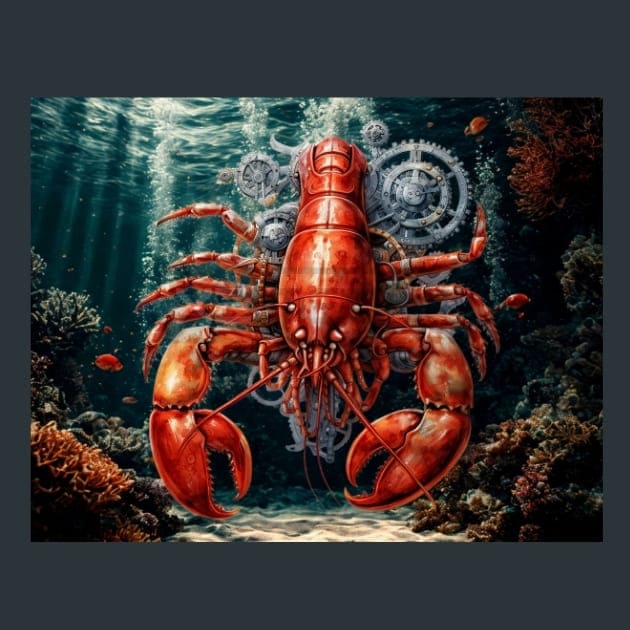 Steampunk Sea World 33 Metal Wall Art and Desktop Mouse Pad by X2Metal