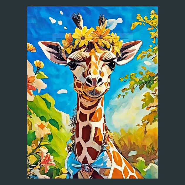 Summer Giraffe Joy – Metal Print &amp; Mouse Pad | ChromaLuxe | Made in Iowa USA