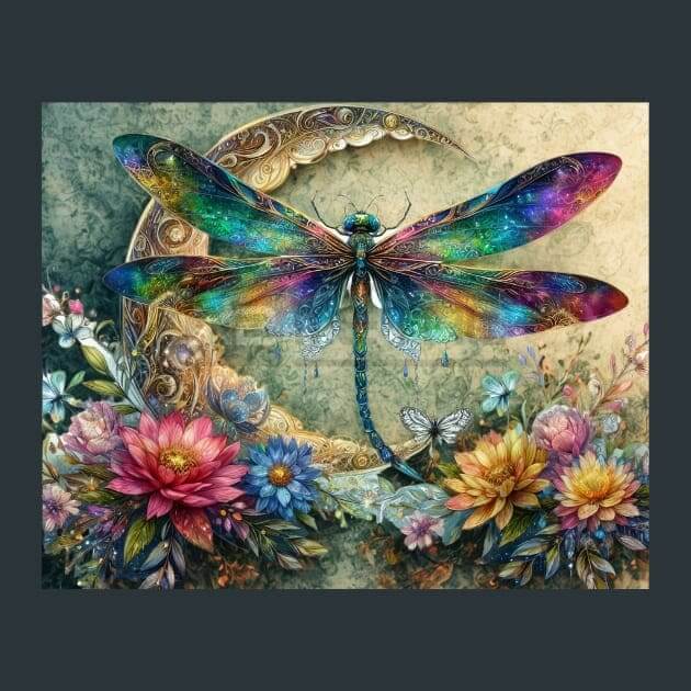 Sun Kissed Dragonfly Metal Wall Art and Desktop Mouse Pad by X2Metal