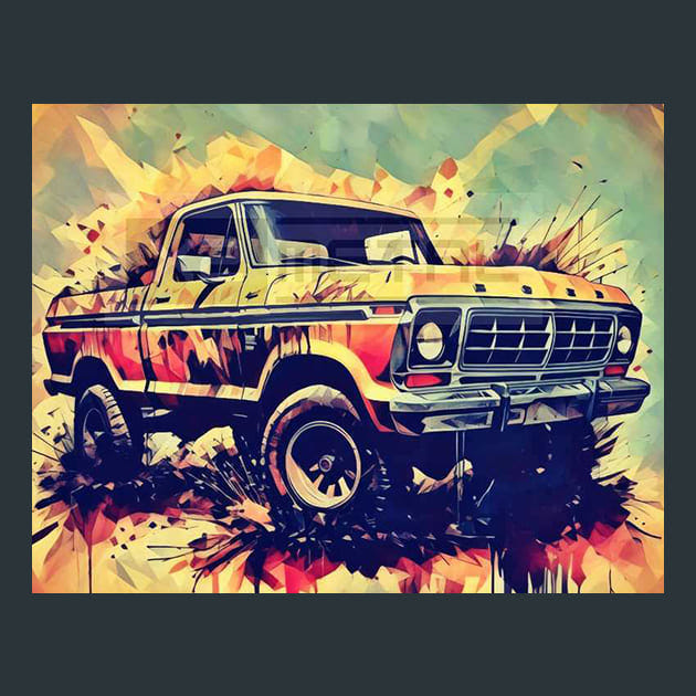 Sunburst Transport Truck Metal Wall Art and Desktop Mouse Pad by X2Metal