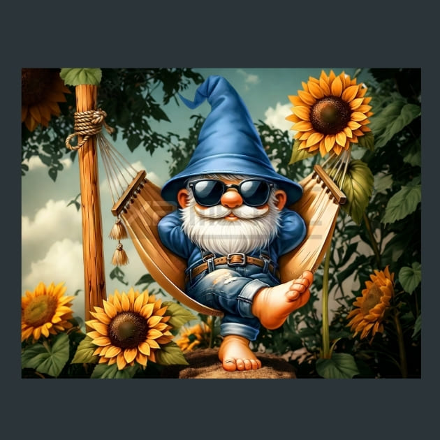 Sunflower Gnomes 28 Metal Wall Art and Desktop Mouse Pad by X2Metal
