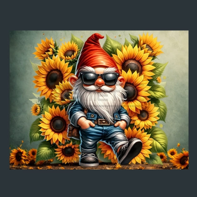 Sunflower Gnomes 38 Metal Wall Art and Desktop Mouse Pad by X2Metal