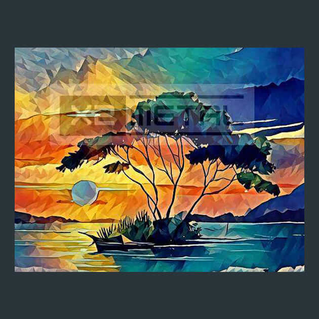 Sunrise Tree Metal Wall Art and Desktop Mouse Pad by X2Metal